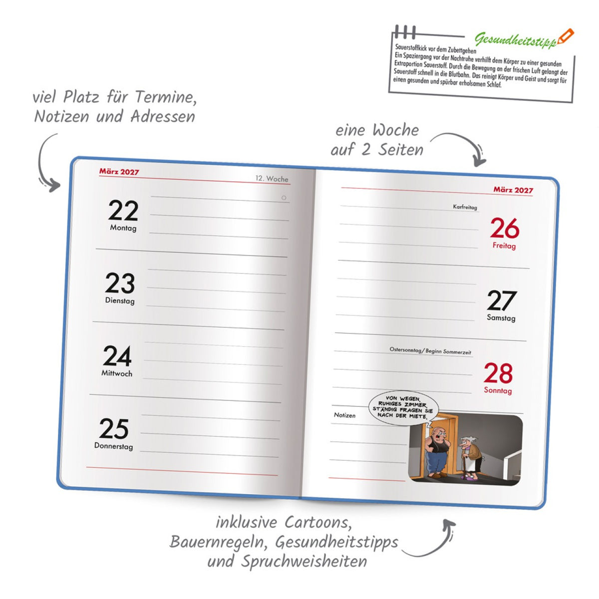 TRÖTSCH Rentner-Buch-Kalender 2027 Rentnerplaner 10 x 15 cm