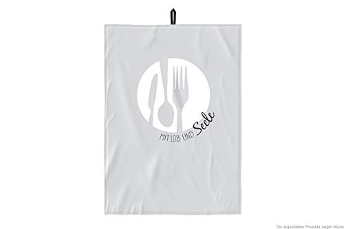 Tea towel WITH ALL MY HEART AND SOUL 50x70cm 100% cotton La Vida