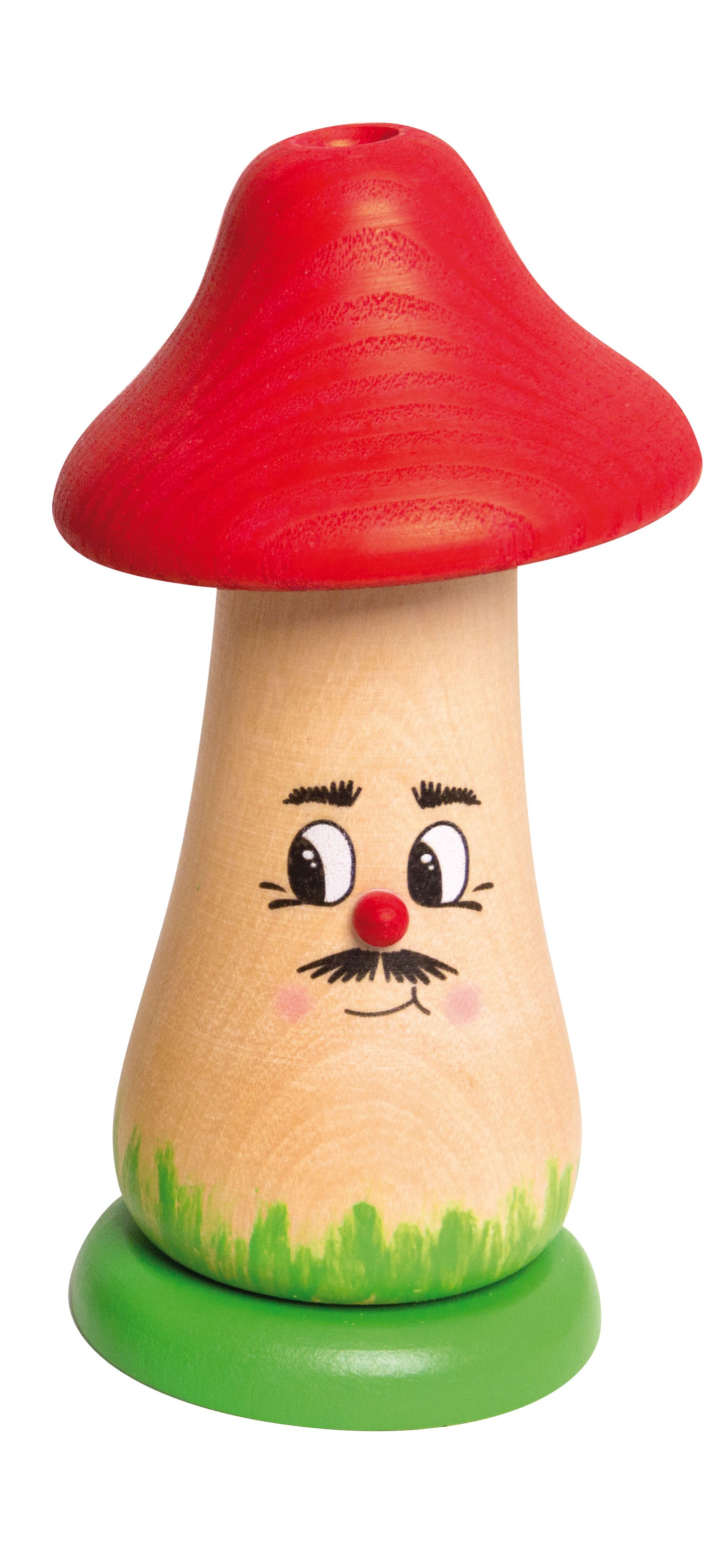 Kuhnert Woodturning Smoke Mushroom | Smoke Mushroom with Red Hat | 12 cm