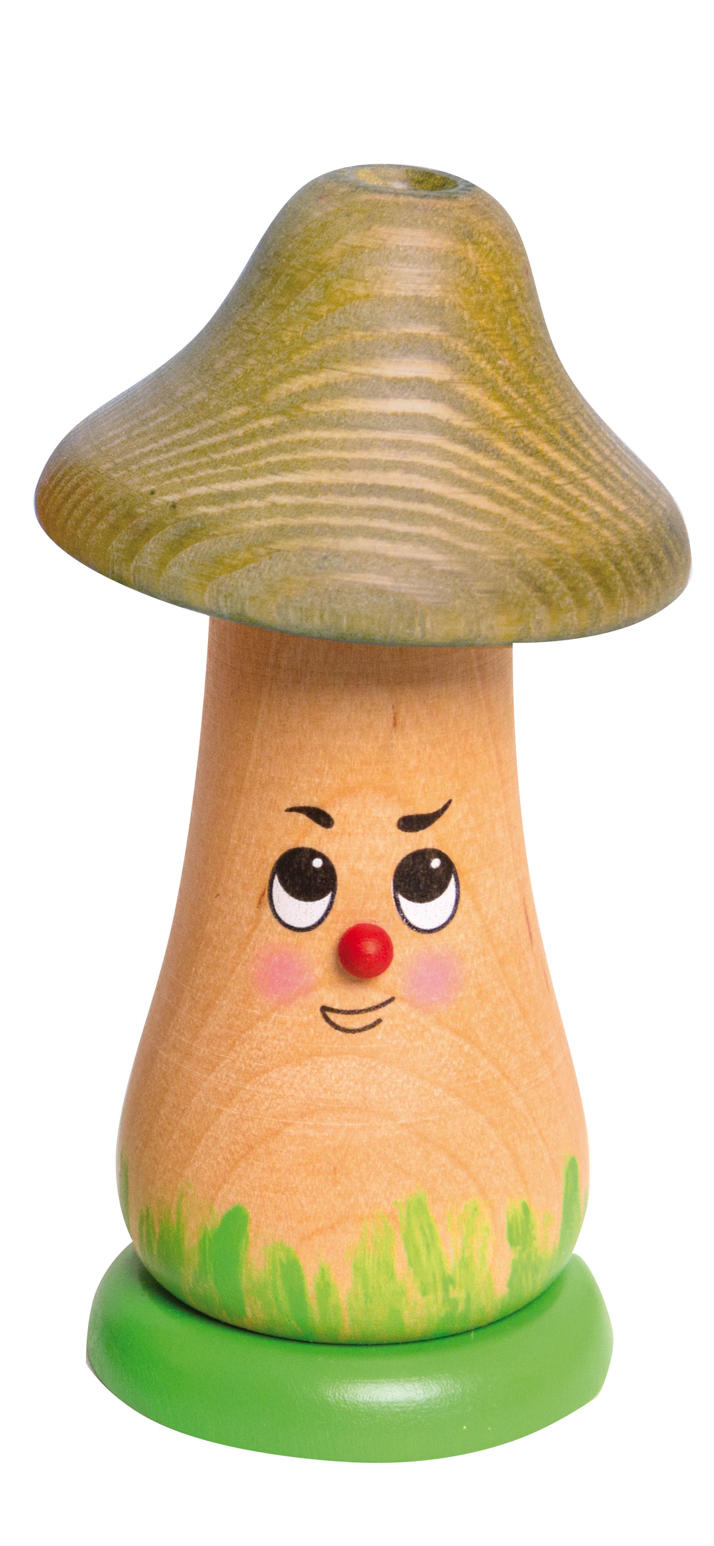 Kuhnert Woodturning Incense Smoker Mushroom | Incense Smoker Mushroom Green Hat | 12 cm