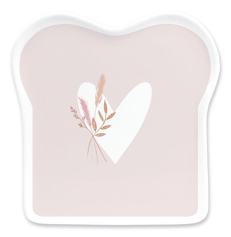 Grafica artigianale Piatto da toast con scritta | Porcellana | Cuore con bouquet
