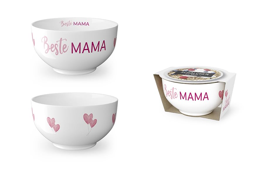 Geschenk Für Dich :-) Müslischale "Beste Mama" D. 13cm H. 7cm Porzellan La Vida