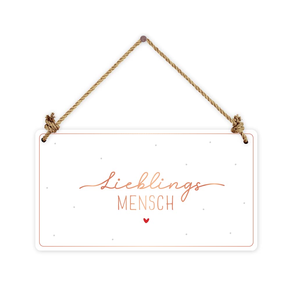 Grafik-Werkstatt Cartello decorativo in cartone con cordino | Decorazione da parete | bianco | Persona preferita