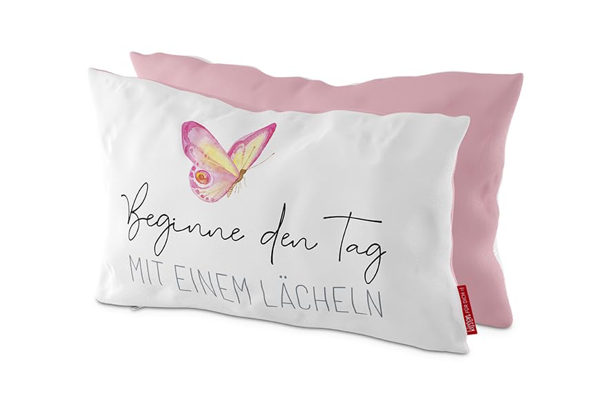 La Vida Cotton Cushion, "Start the day with a smile", Rectangular, 40 x 25 cm