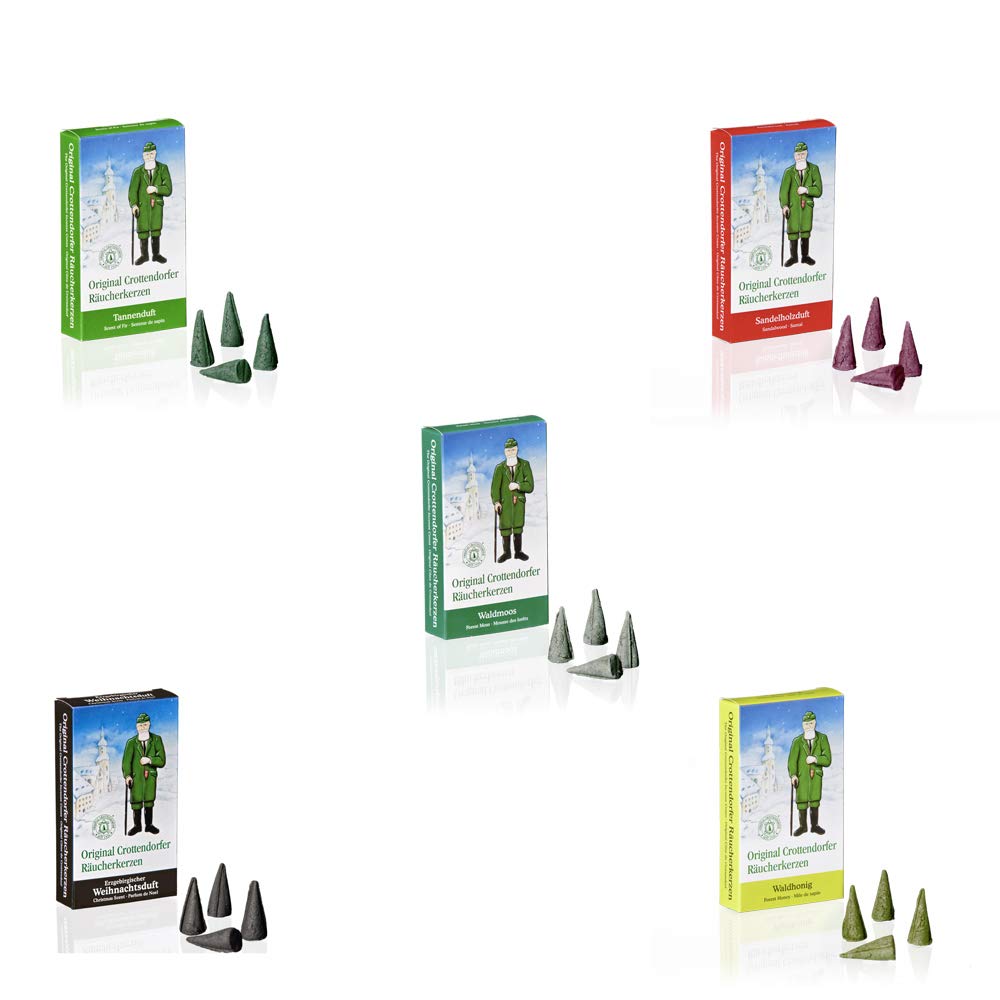 Crottendorf Incense Cones 5-pack (5 x 24 pieces) Fir, Forest Moss, Forest Honey, Sandalwood, Christmas Frankincense