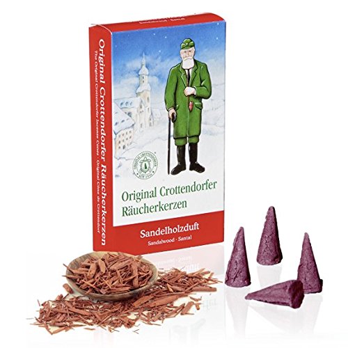 Original Crottendorfer Räucherkerzen - 4 Sorten in einem Set - verschiedene Düfte (Tanne, Sandel, Drei-Königs-Duft,Vanille)