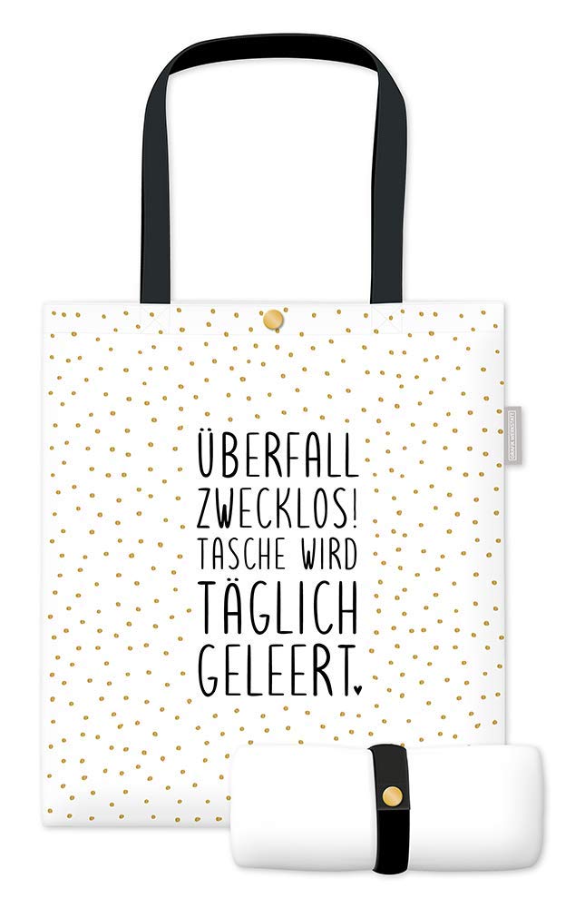 Grafik-Werkstatt Borsa Unisex in Cotone | Borsa a Tracolla con Chiusura | "Rapina inutile..." | Bianco