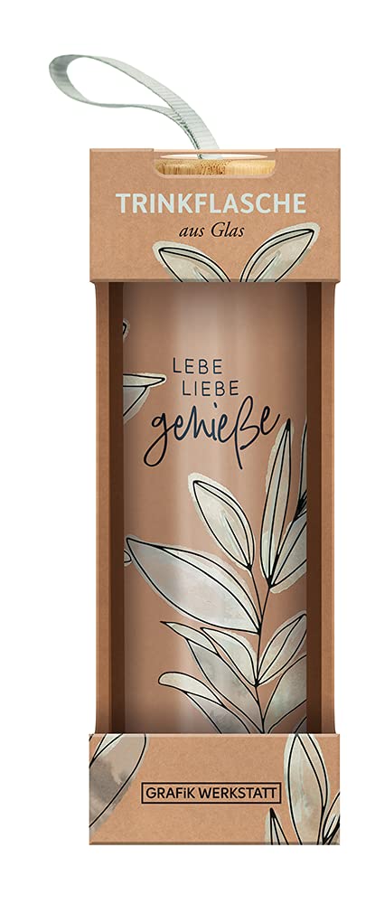 Grafik Werkstatt Borraccia in vetro con frase divertente | con laccetto | 550 ml