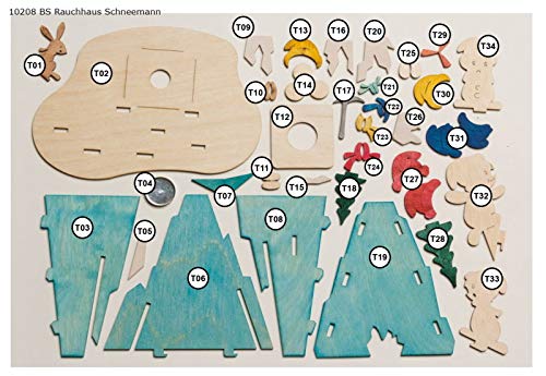 Drechslerei Kuhnert - diversi set per il bricolage con motivo a pupazzo di neve - diverse misure - Made in Germany