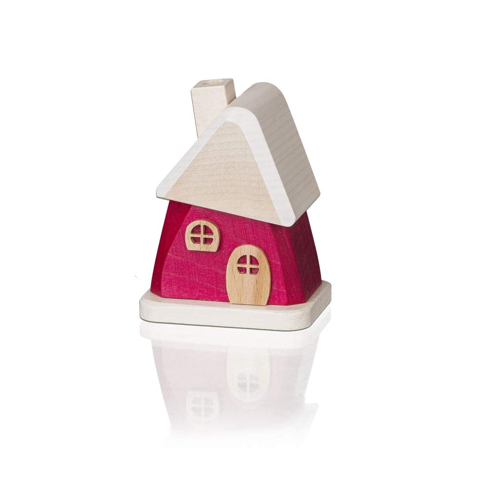 Unknown Egermann 3403 Smoker House red Dwarf House 9x7x5.5 cm Erzgebirge Wood Christmas
