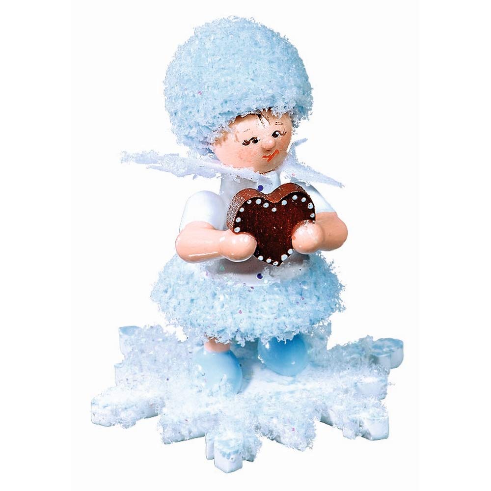 Drechslerei Kuhnert Fiocco di neve con cuore di panpepato - 5 cm
