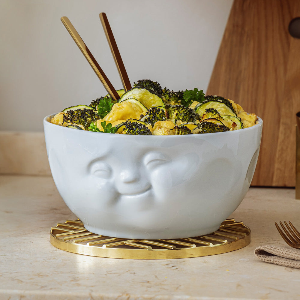 FIFTYEIGHT PRODUCTS / Bowl "Mampfend" (Porcelain, 2600 ml, white, Made in Germany)