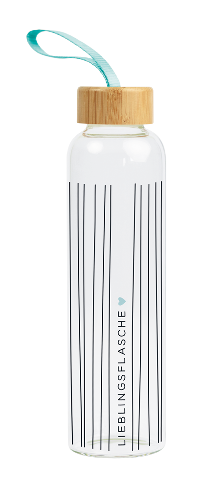 Grafik Werkstatt Trinkflasche aus Glas mit lustigem Spruch | mit Griffschlaufe | 550 ml