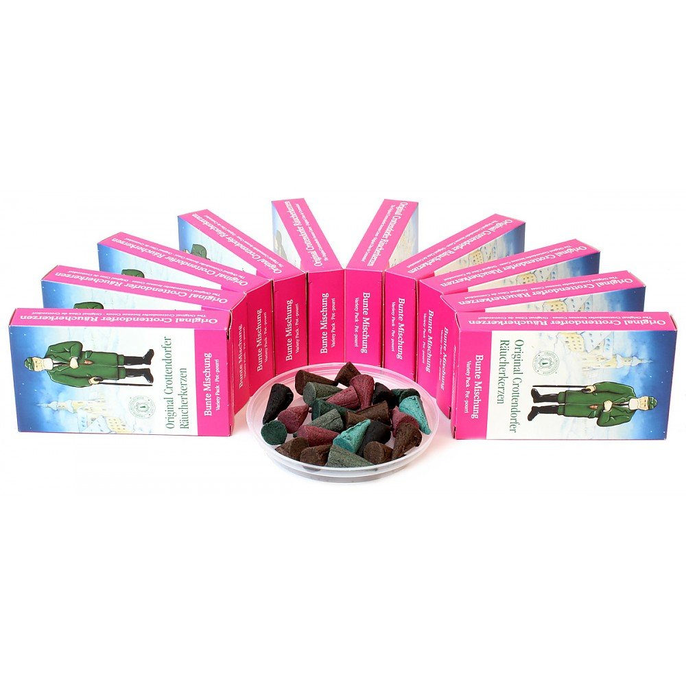 Crottendorfer Räucherkerzen - Confezione convenienza 10x24 - Miscela colorata Erzgebirge