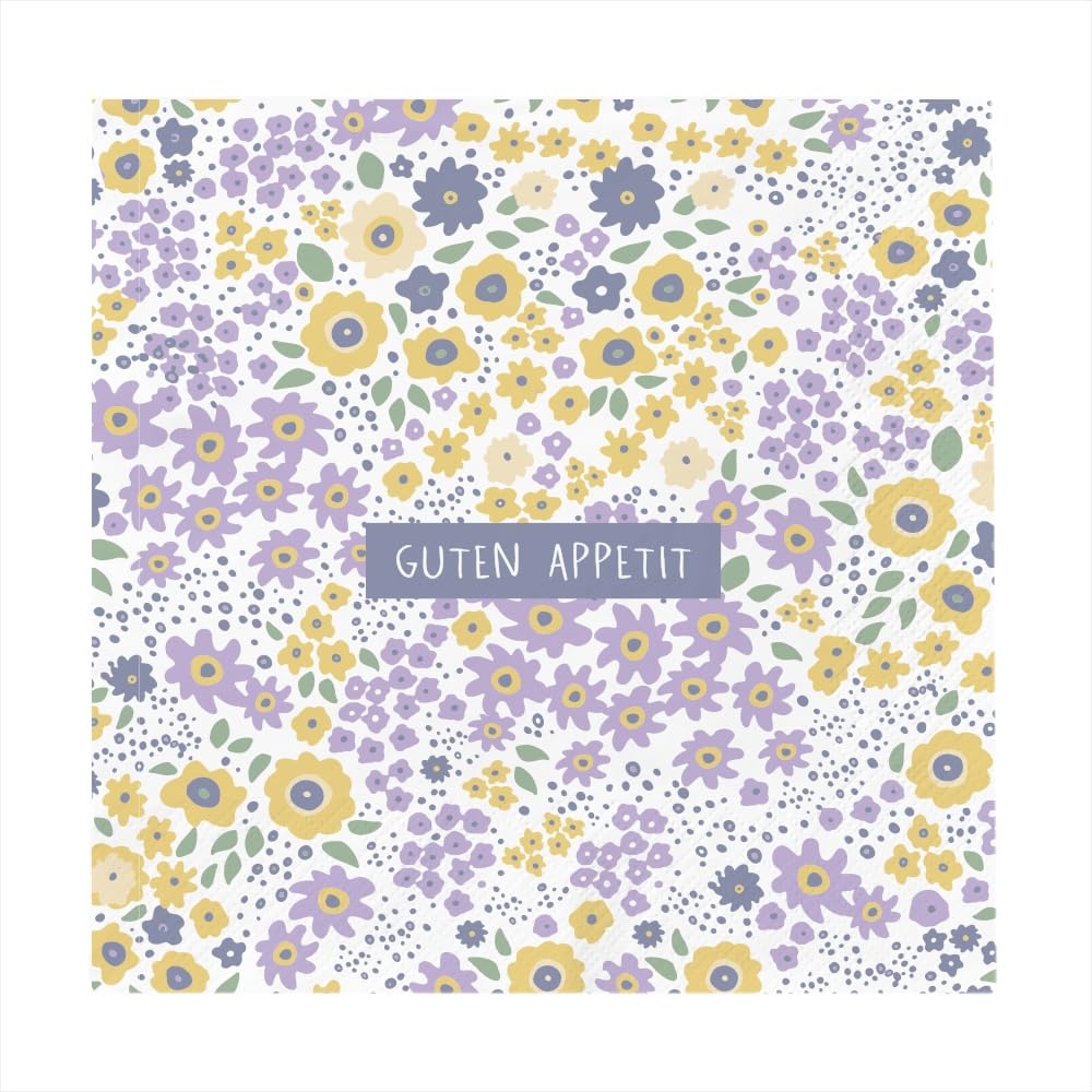 Grafik Werkstatt Tovaglioli con scritta | 20 pezzi | 12,5 x 12,5 cm | giallo | Buon appetito