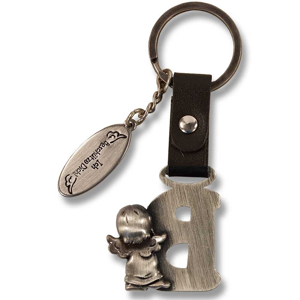 Guardian Angel Keychain Letter B