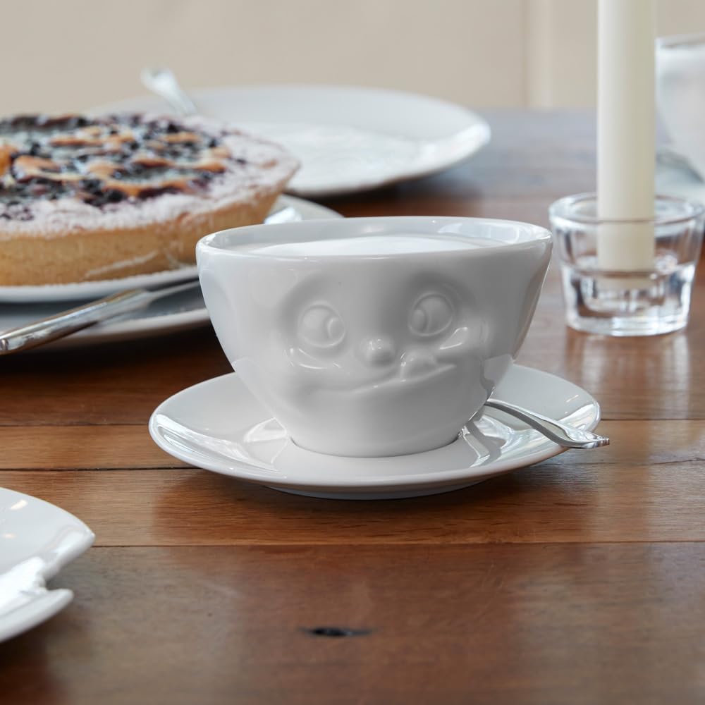 FIFTYEIGHT PRODUCTS / Cups / Coffee Cup "Delicious" (porcelain, 200 ml, white, Made in Germany)