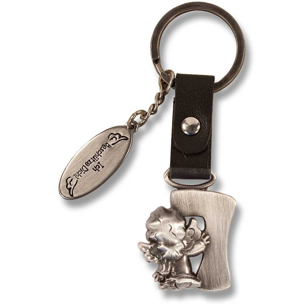 Guardian Angel Keychain Letter F