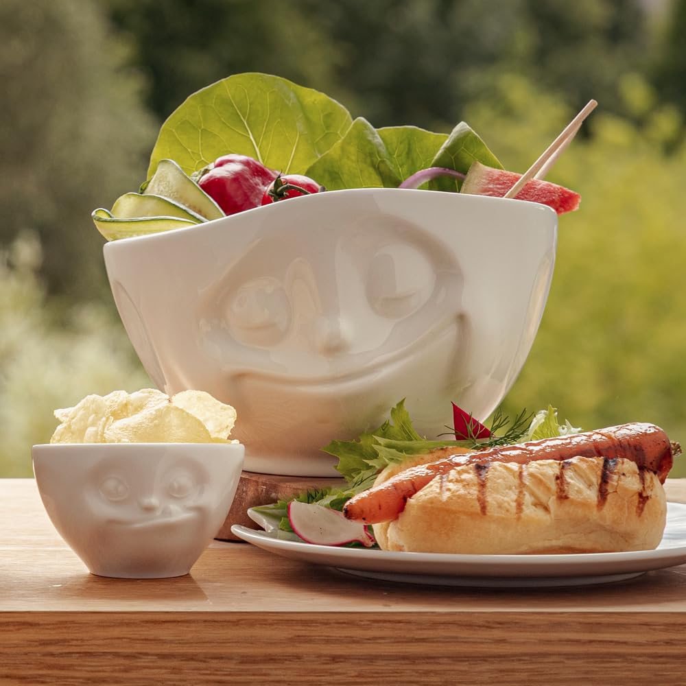 FIFTYEIGHT PRODUCTS / Cups / Bowl "Happy" (Porcelain, 1000ml, white, Made in Germany)