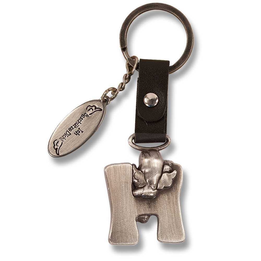 Guardian Angel Keychain Letter H