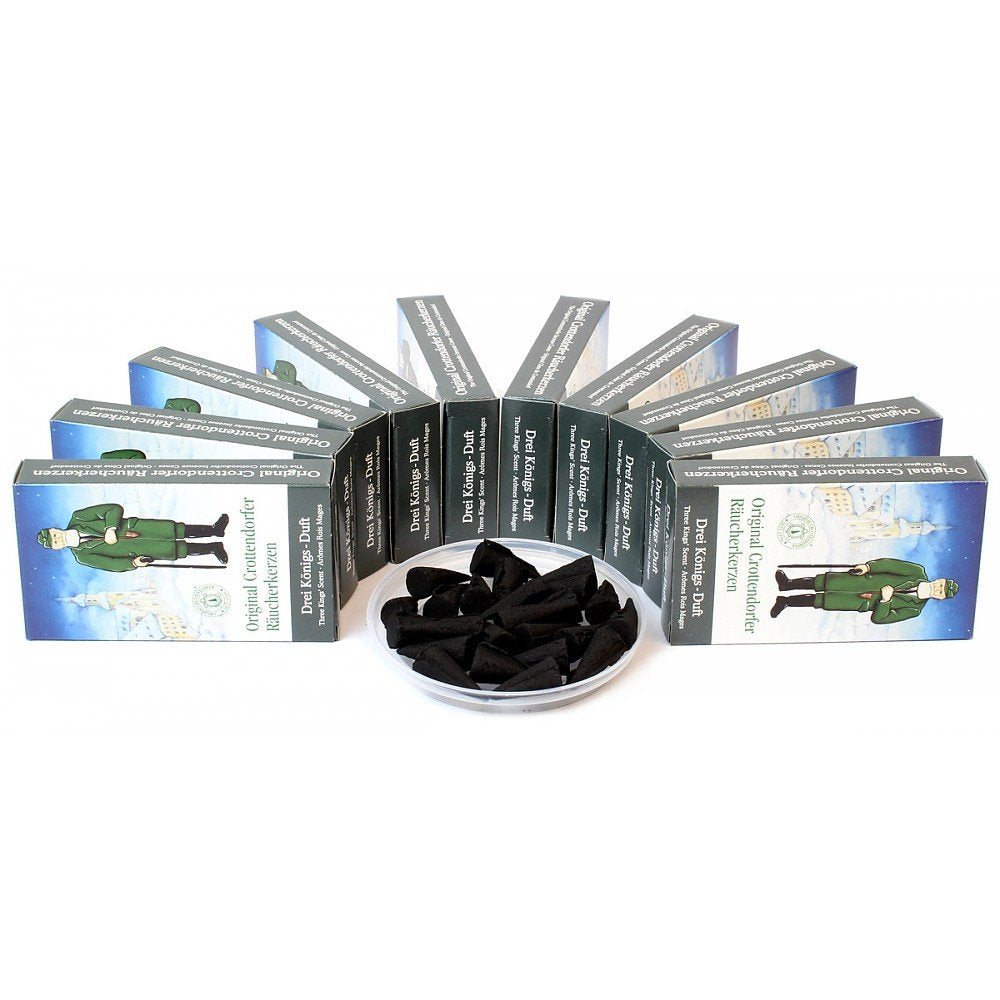 Original Crottendorf Incense Cones - 10x24 Value Pack - THREE Kings Scent Erzgebirge