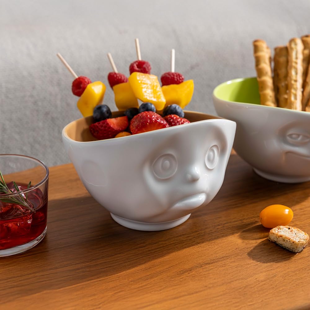 FIFTYEIGHT PRODUCTS / Mugs / "Pouting" Bowl (Porcelain, 500ml, white, sand interior, Made in Germany)