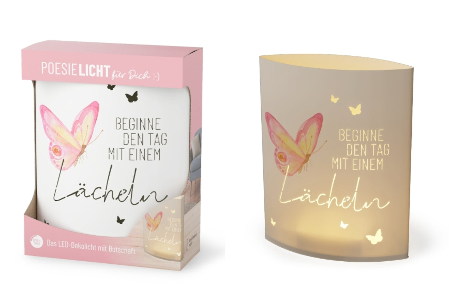 Lanterna LED Vida | Luce della poesia | "Inizia la giornata con un sorriso" | Funzione timer