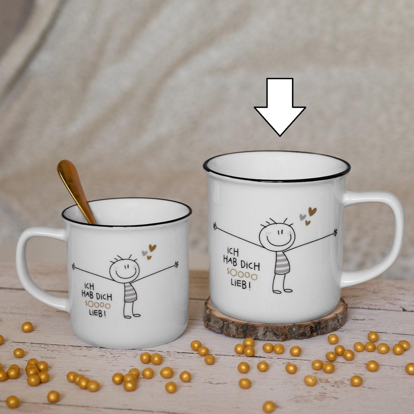H:PPY life XL Mug with Motif | Favorite Porcelain Mug, Mug with Saying, 55 cl, with Gift Sleeve | Gift for Friend