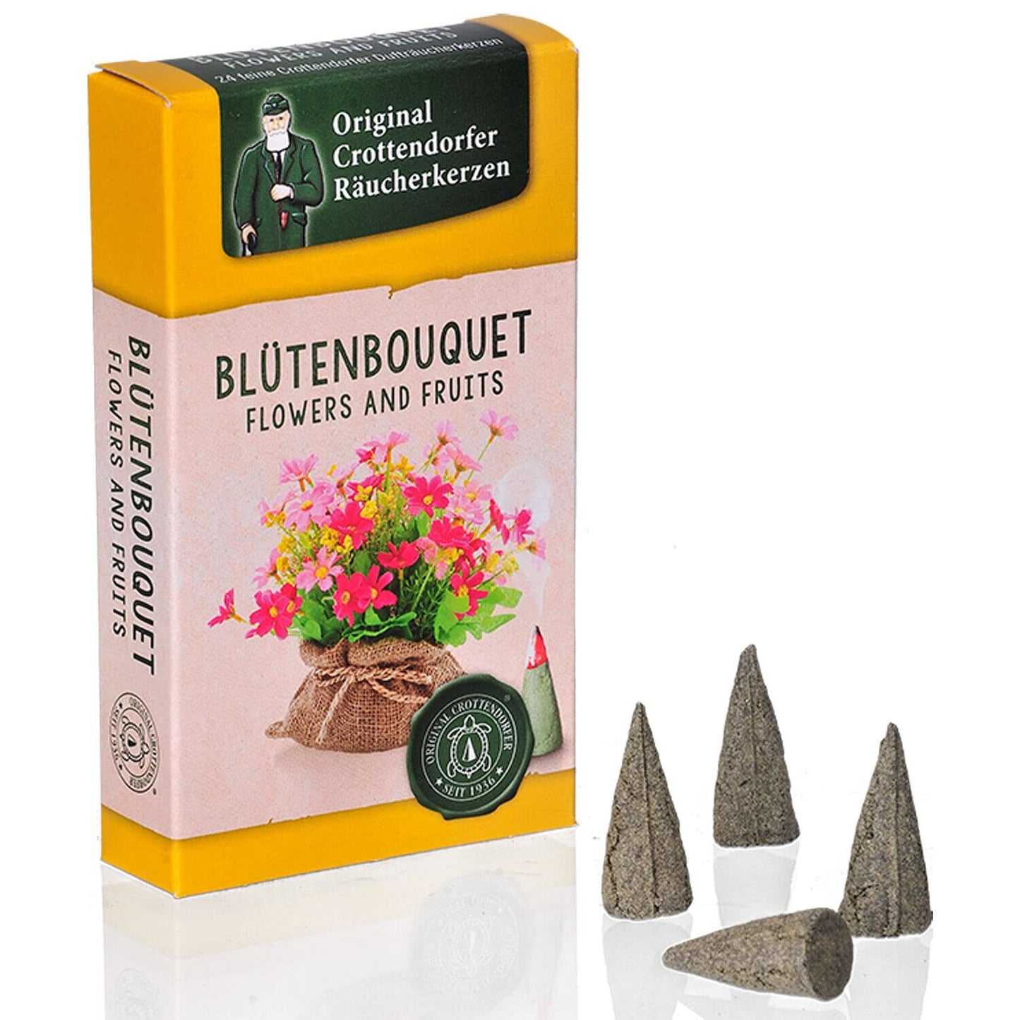 Crottendorf Incense Cones, 30-count Display, Flowers and Fruits