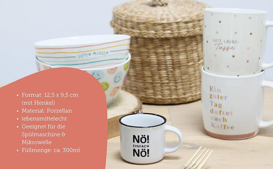 Grafik-Werkstatt Kaffeetasse mit Spruch 300 ml | Porzellan-Tasse | Dich hab ich am liebsten