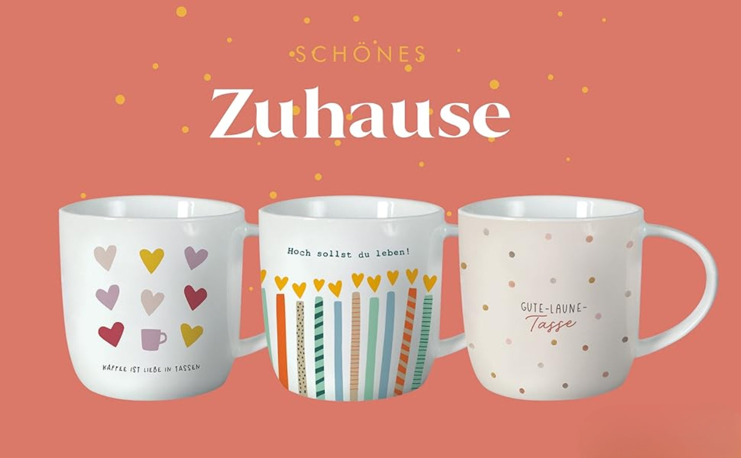 Grafik-Werkstatt Kaffeetasse mit Spruch 300 ml | Porzellan-Tasse | Freunde