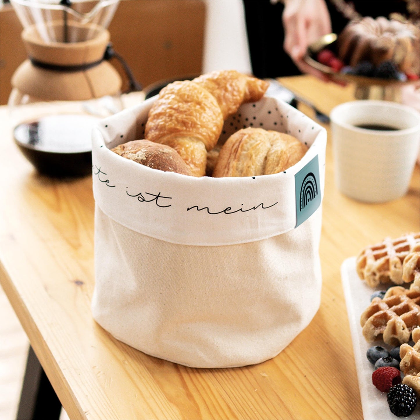 Grafik Werkstatt fabric basket made of 100% cotton | bread basket | storage basket | picnic