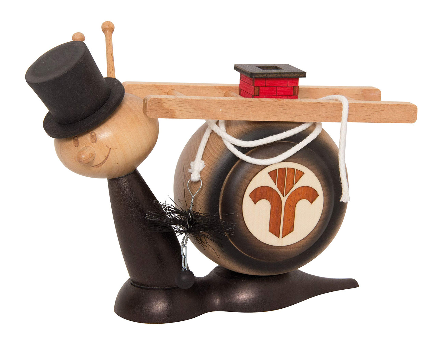 Drechslerei Kuhnert - Lumaca fumogena / Statuetta brucia incenso - Sunny "Lumaca spazzacamino" - Altezza: ca 15cm - Made in Germany