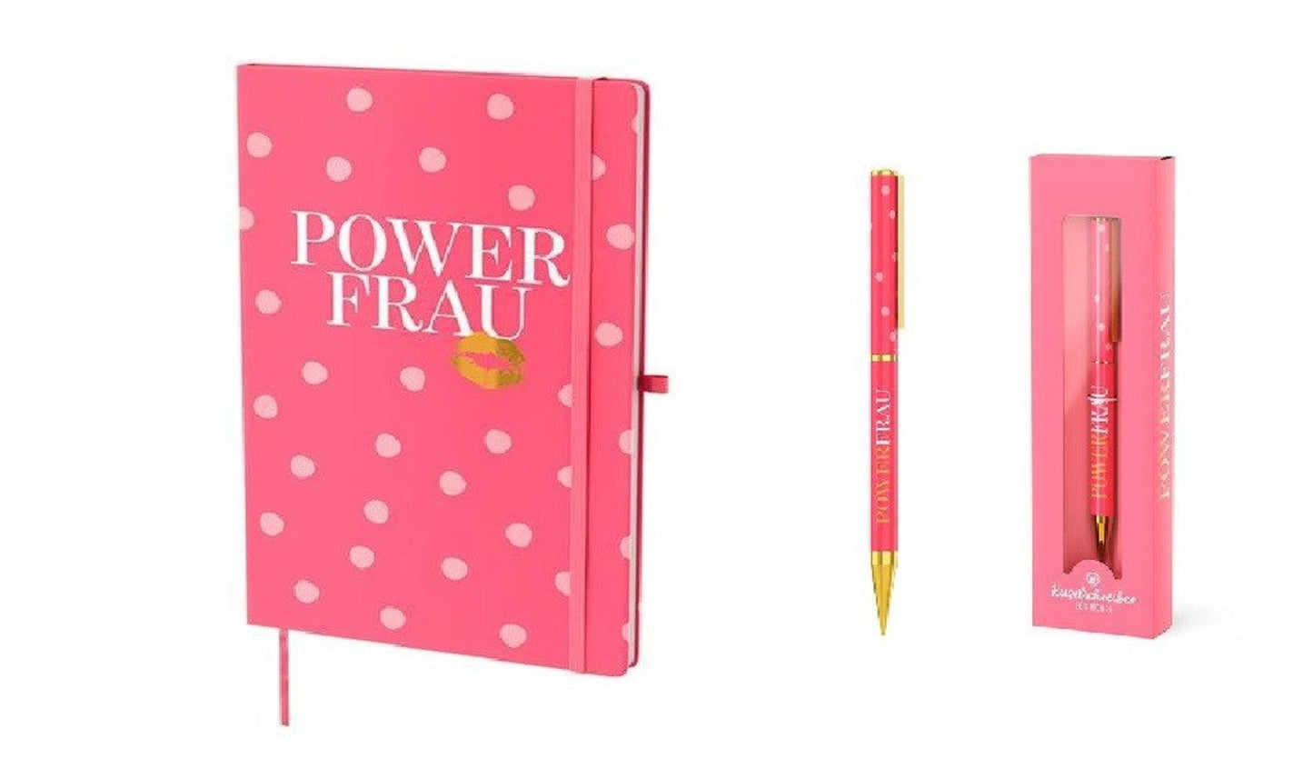 La Vida Kugelschreiber + Notizbuch im Set, "Powerfrau"
