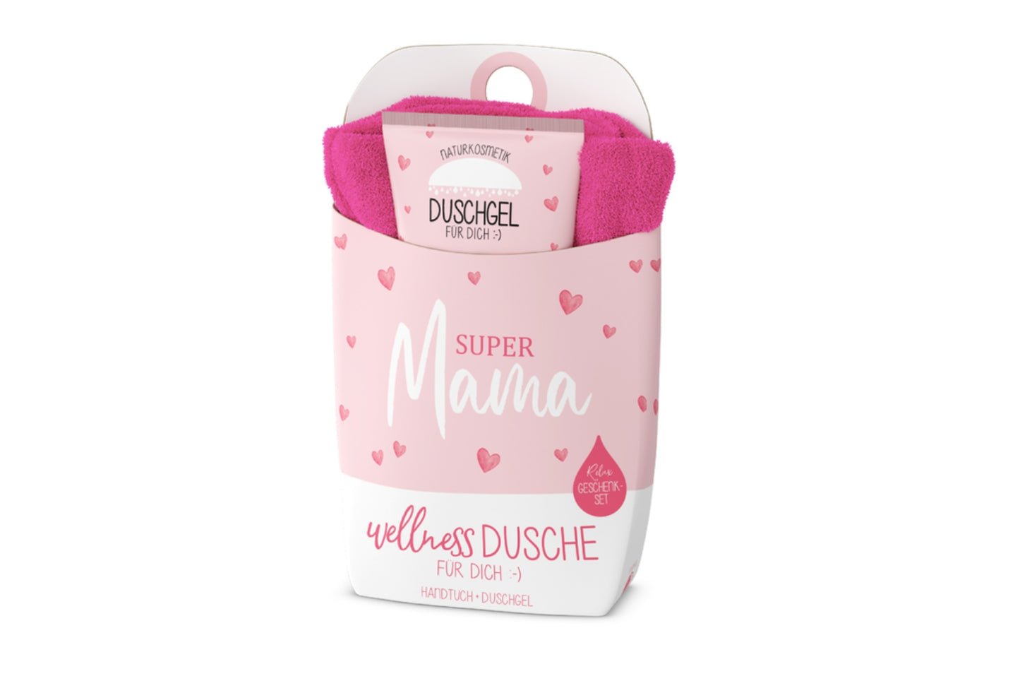 Doccia La Vida Wellness | Cofanetto regalo | Gel doccia + Asciugamano in cotone | "Super Mamma"
