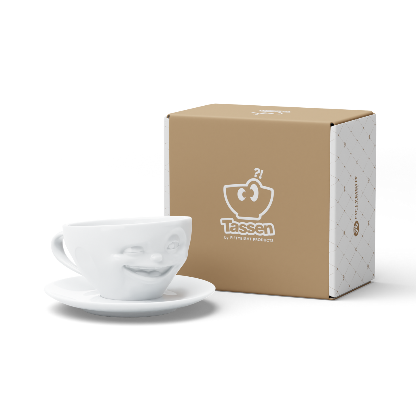 FIFTYEIGHT PRODUCTS / Tazze / Tazza da caffè "Occhiolino" (porcellana, 200 ml, bianco, Made in Germany)