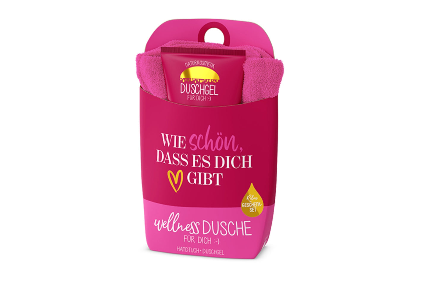 Doccia La Vida Wellness | Cofanetto regalo | Gel doccia + asciugamano in cotone | "Che bello che ci sei"