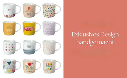 Grafik-Werkstatt Kaffeetasse mit Spruch 300 ml | Porzellan-Tasse | Freunde