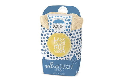 La Vida doccia benessere | Set regalo | Bagnoschiuma + asciugamano in cotone | "Goditi la vita"