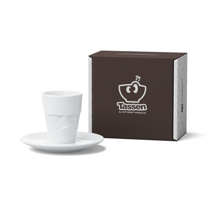 FIFTYEIGHT PRODUCTS / 6-er Set Espressotasse mit Unterteller | (Porzellan, 80 ml, Weiß, Made in Germany)