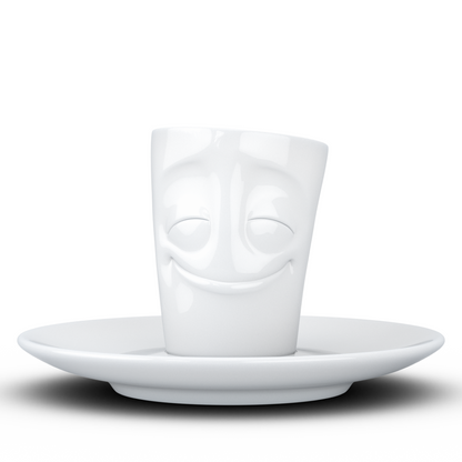 FIFTYEIGHT PRODUCTS / 6-er Set Espressotasse mit Unterteller | (Porzellan, 80 ml, Weiß, Made in Germany)
