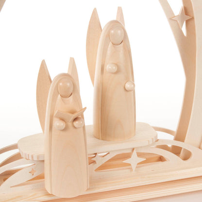 Seidel Rundbogen "Engel", LED Innenbeleuchtung, Erzgebirgische Holzkunst