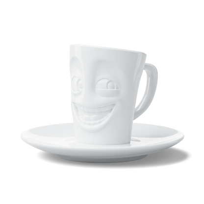 FIFTYEIGHT PRODUCTS / 6-er Set Espressotasse mit Unterteller | (Porzellan, 80 ml, Weiß, Made in Germany)