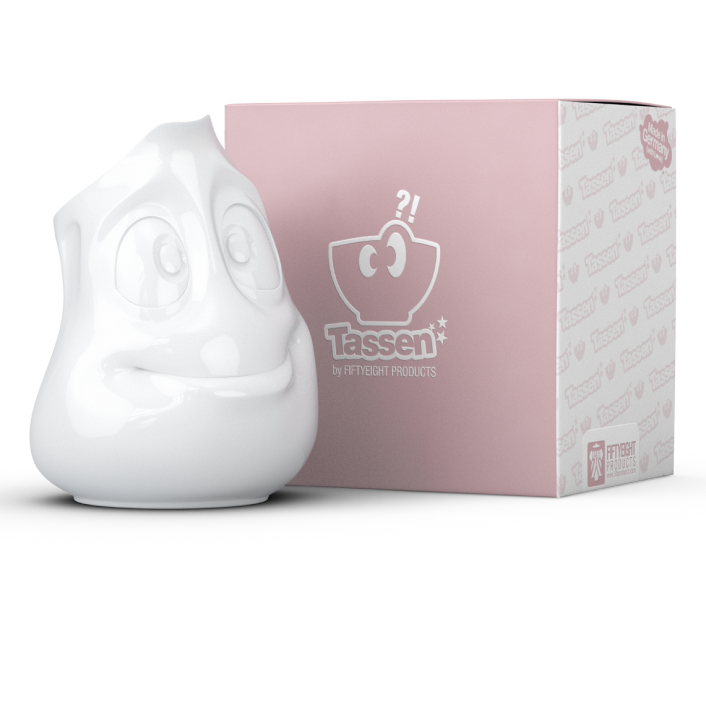 FIFTYEIGHT PRODUCTS / 2-tlg. Set Milchkännchen "Drollig" + Zuckerdose "Süß" Porzellan weiß, Made in Germany