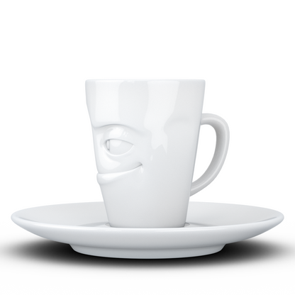 FIFTYEIGHT PRODUCTS / 6-er Set Espressotasse mit Unterteller | (Porzellan, 80 ml, Weiß, Made in Germany)