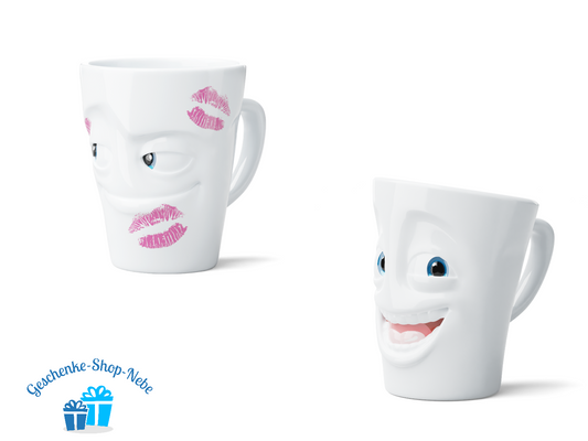 FIFTYEIGHT PRODUCTS / Henkelbecher-2er-Set "geküsst + witzig",  Movie Edition