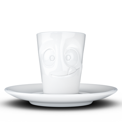FIFTYEIGHT PRODUCTS / 6-er Set Espressotasse mit Unterteller | (Porzellan, 80 ml, Weiß, Made in Germany)