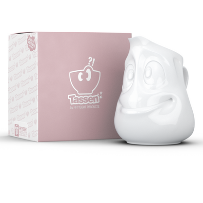 FIFTYEIGHT PRODUCTS / 2-tlg. Set Milchkännchen "Drollig" + Zuckerdose "Süß" Porzellan weiß, Made in Germany