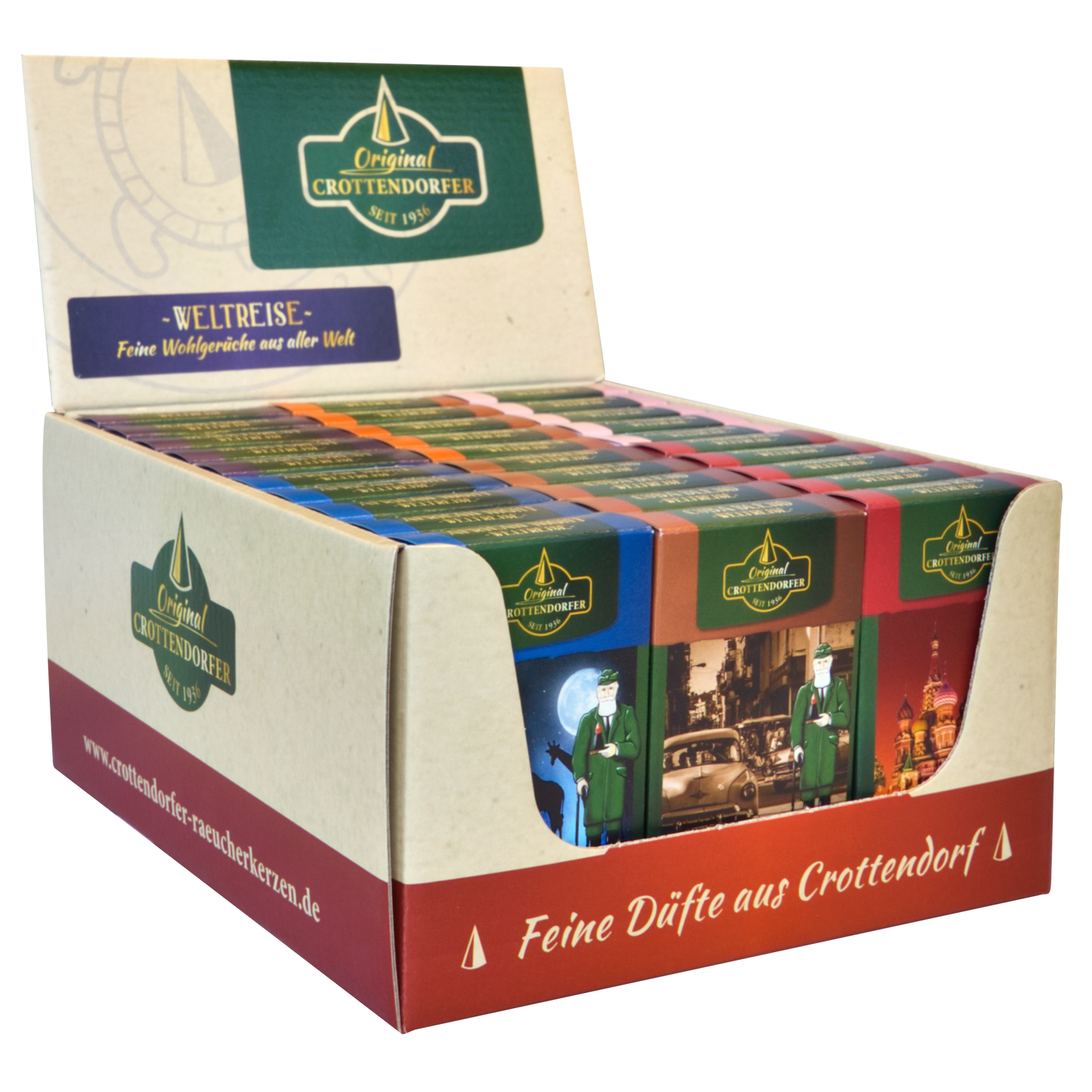 Original Crottendorf Incense Cones, 30-piece Display, "World Tour"