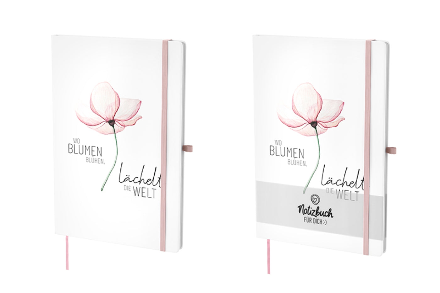 La Vida Notizbuch Hardcover mit Gummiband | "Wo Blumen blühen,..." | Format A5